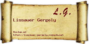 Lissauer Gergely névjegykártya